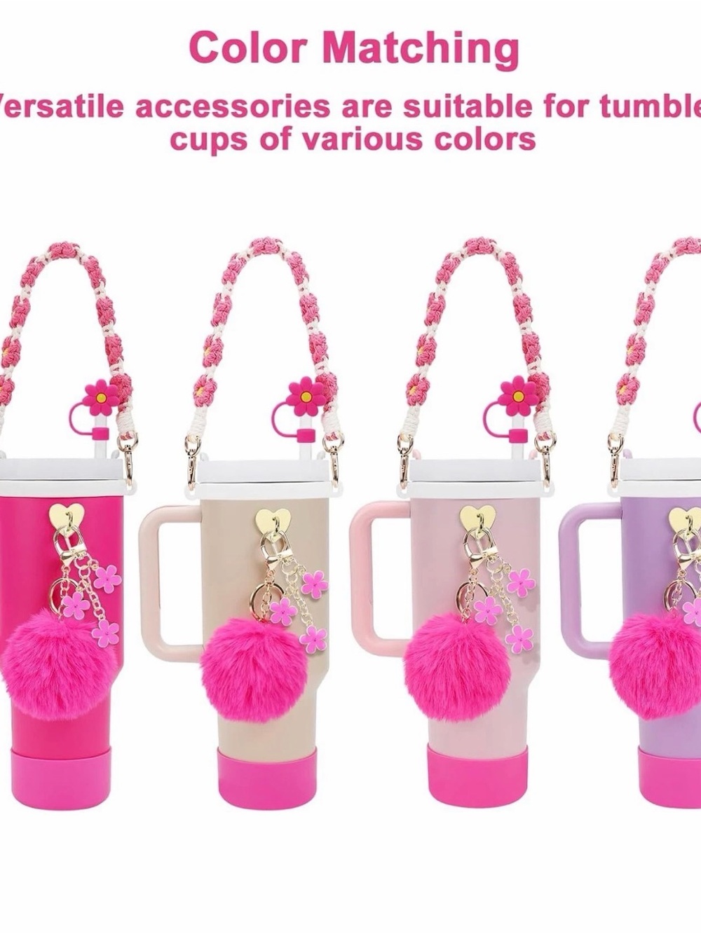 Stanley cup accessories set in pink. - Picture 2 of 8